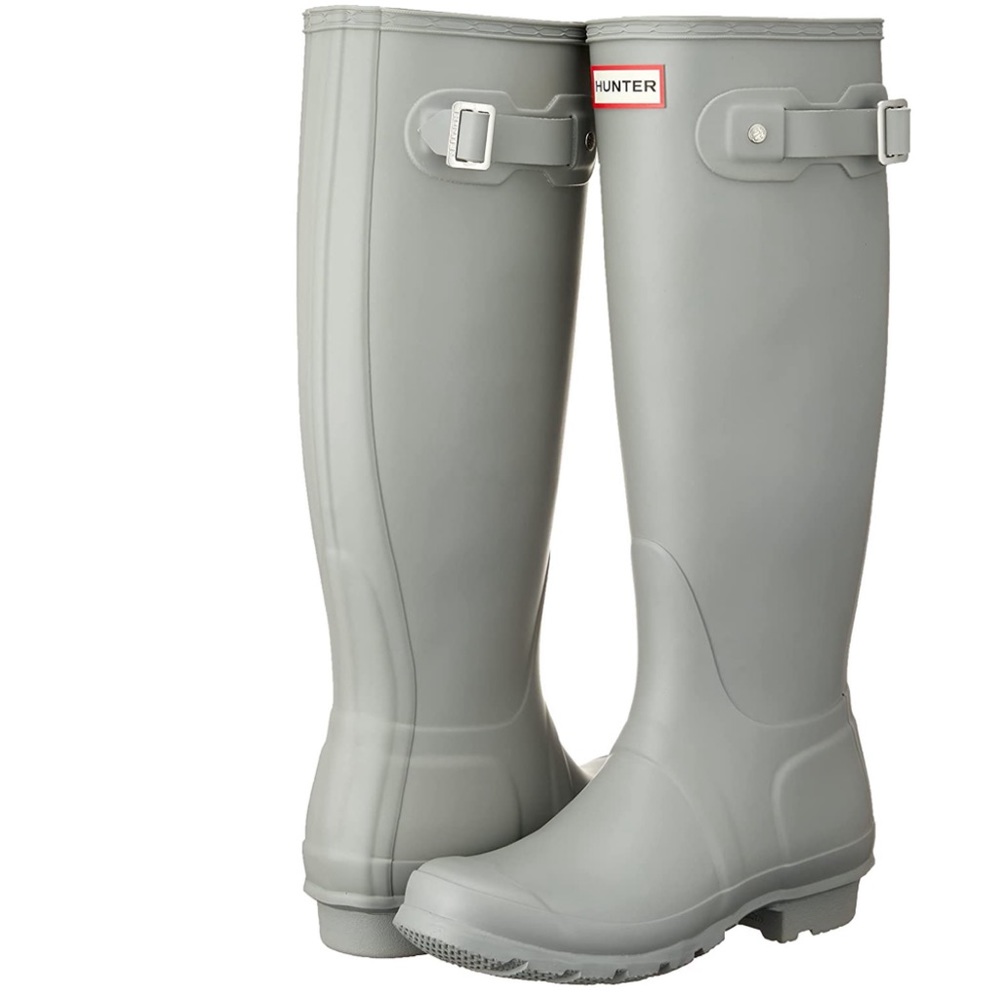 Tall Grey Hunter Boots Size 9